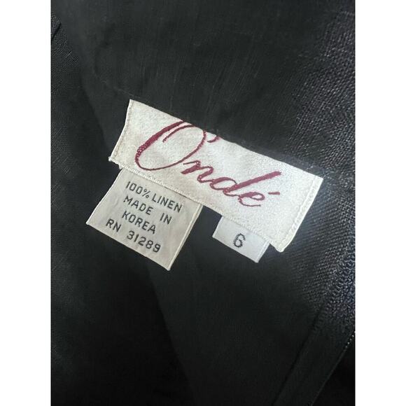 Onde Dresses & Skirts - Onde Skirt 100% Linen Pleated Lined Black Flowy Skirt Size 6